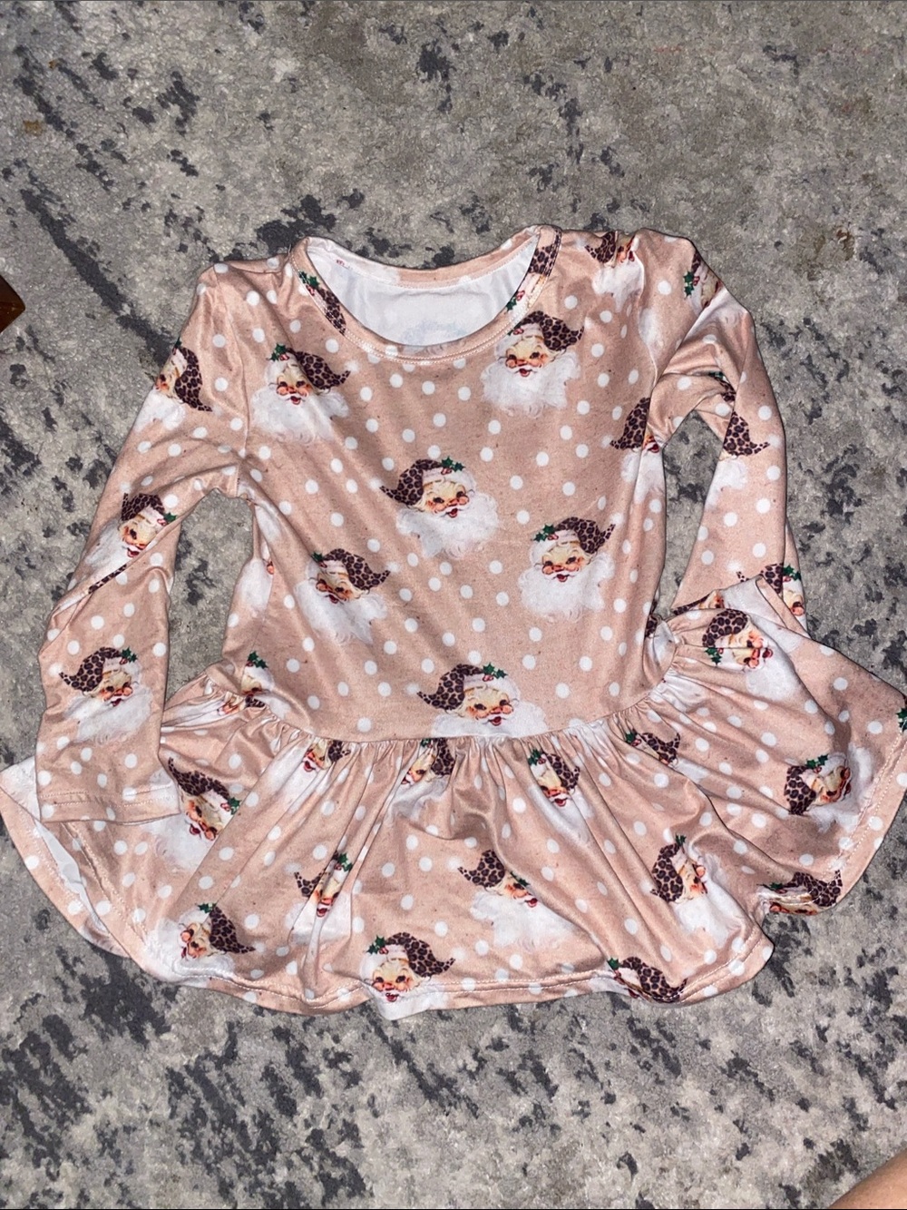 Tail Pink Polka Dot Santa Peplum Top